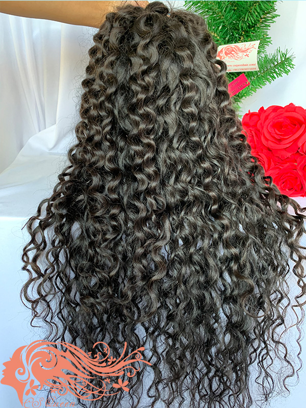 Csqueen 9A French curly U part wig real hair wigs 150%density - Click Image to Close